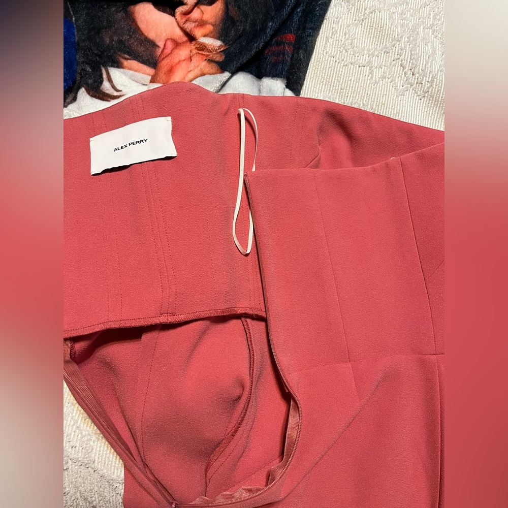 Alex Perry Elegant Coral Strapless Dress - Picture 14 of 16